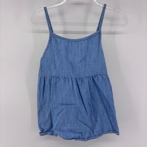 Old Navy Girls Denim Sleeveless Dress Bubble Romper Light‎ Blue Size S (6-7)